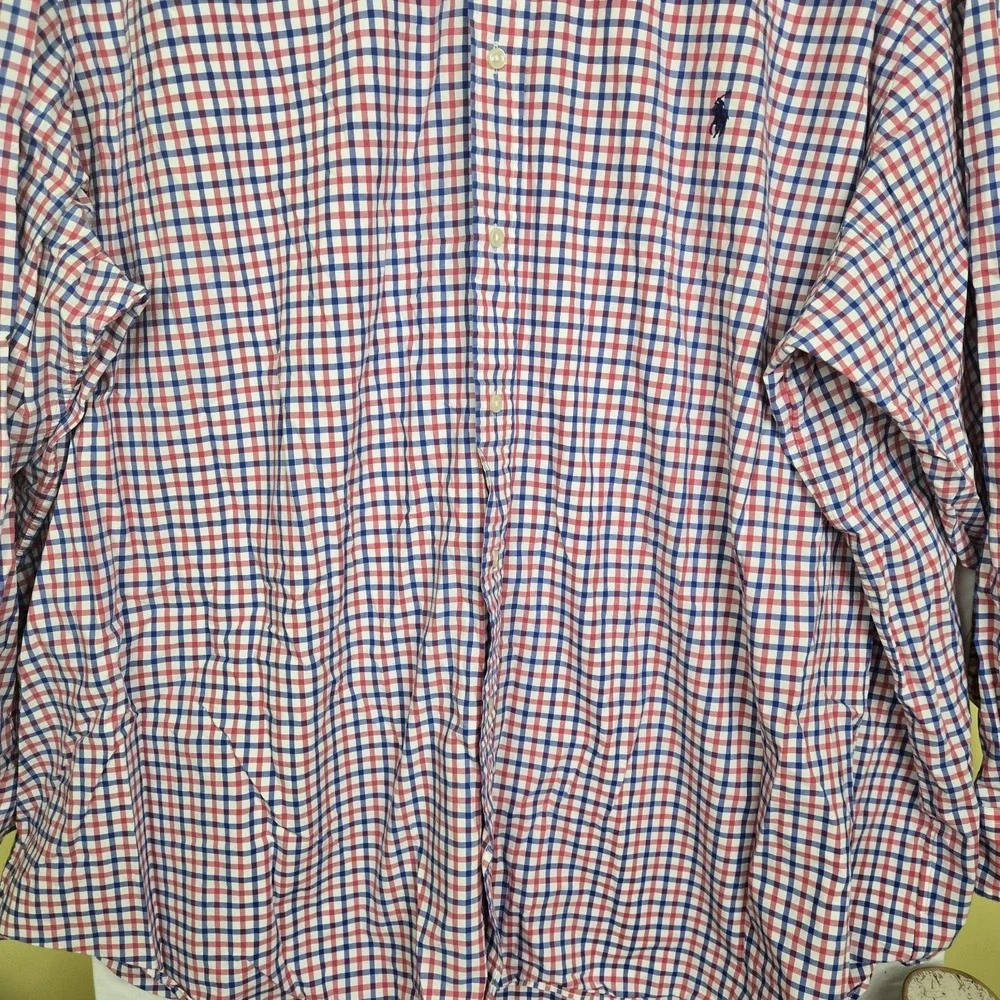 Polo Ralph‎ Lauren Shirt 5XB Check Plaid Button Long Sleeve Shirt
